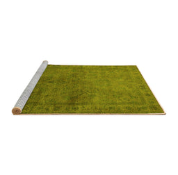 Sideview of Machine Washable Oriental Yellow Industrial Rug, wshurb3257yw
