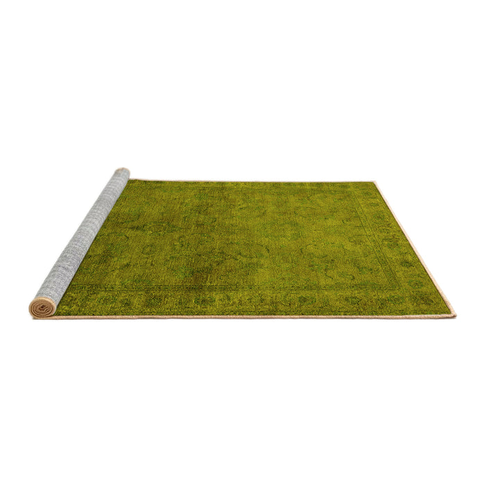 Sideview of Machine Washable Oriental Yellow Industrial Rug, wshurb3257yw