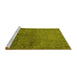 Sideview of Machine Washable Oriental Yellow Industrial Rug, wshurb3257yw