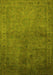 Machine Washable Oriental Yellow Industrial Rug, wshurb3257yw