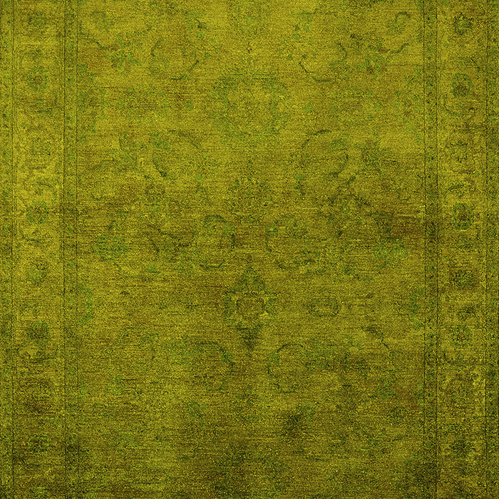 Machine Washable Oriental Yellow Industrial Rug, wshurb3257yw