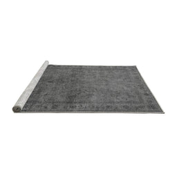 Sideview of Machine Washable Oriental Gray Industrial Rug, wshurb3257gry