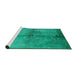 Sideview of Machine Washable Industrial Modern Jade Green Rug, wshurb3258