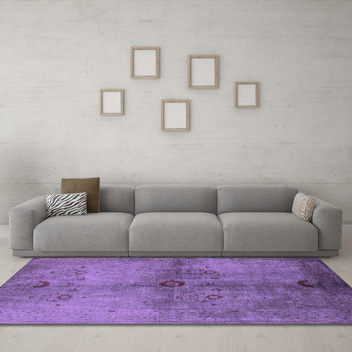 Machine Washable Oriental Pink Industrial Rug in a Living Room, wshurb3258pnk