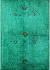 Machine Washable Industrial Modern Jade Green Rug, wshurb3258