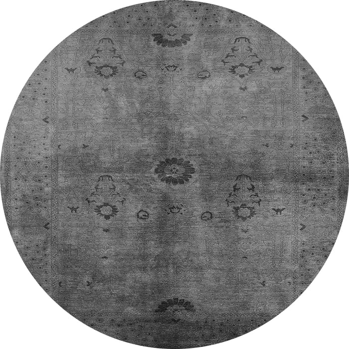 Round Oriental Gray Industrial Rug, urb3258gry