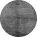 Round Oriental Gray Industrial Rug, urb3258gry