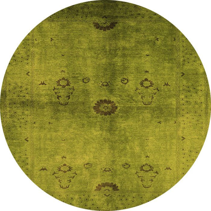 Round Oriental Orange Industrial Rug, urb3258org