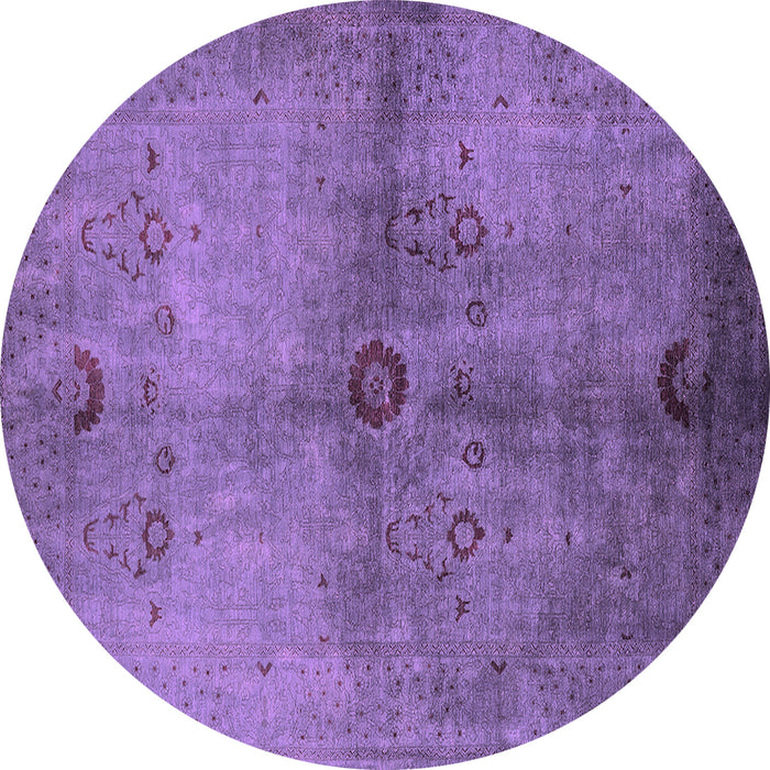 Round Machine Washable Oriental Pink Industrial Rug, wshurb3258pnk