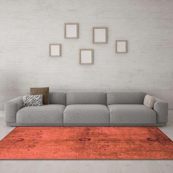 Industrial Red Washable Rugs