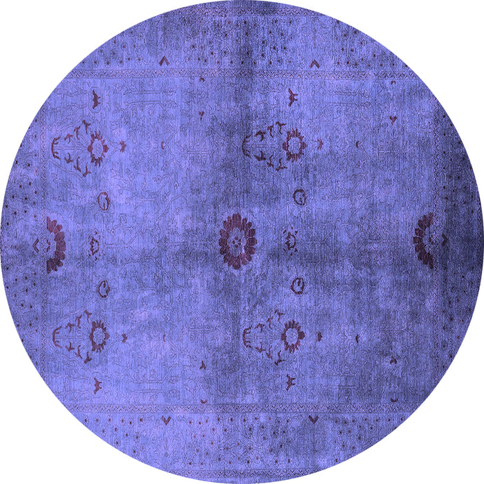 Round Machine Washable Oriental Purple Industrial Area Rugs, wshurb3258pur