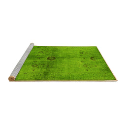 Sideview of Machine Washable Oriental Yellow Industrial Rug, wshurb3258yw