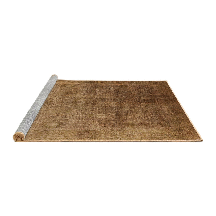 Sideview of Machine Washable Industrial Modern Mahogany Brown Rug, wshurb3259