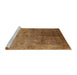 Sideview of Machine Washable Industrial Modern Mahogany Brown Rug, wshurb3259