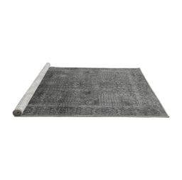 Sideview of Machine Washable Oriental Gray Industrial Rug, wshurb3259gry