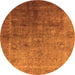 Round Oriental Orange Industrial Rug, urb3259org