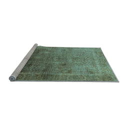 Sideview of Machine Washable Oriental Light Blue Industrial Rug, wshurb3259lblu