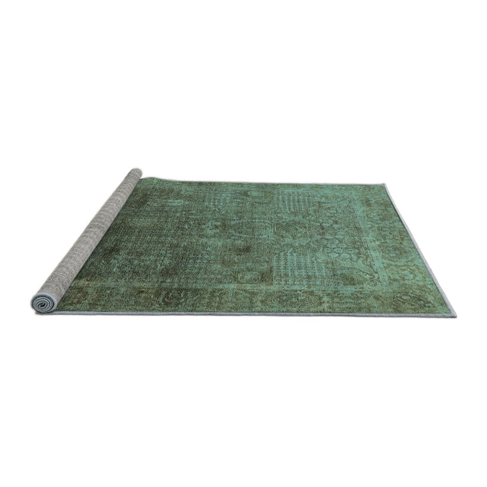Sideview of Machine Washable Oriental Light Blue Industrial Rug, wshurb3259lblu