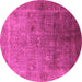 Round Oriental Pink Industrial Rug, urb3259pnk