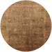 Round Mid-Century Modern Mahogany Brown Oriental Rug, urb3259