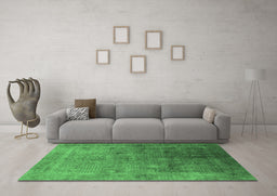 Machine Washable Oriental Emerald Green Industrial Area Rugs in a Living Room,, wshurb3259emgrn