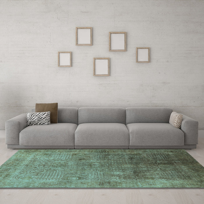 Machine Washable Oriental Light Blue Industrial Rug in a Living Room, wshurb3259lblu