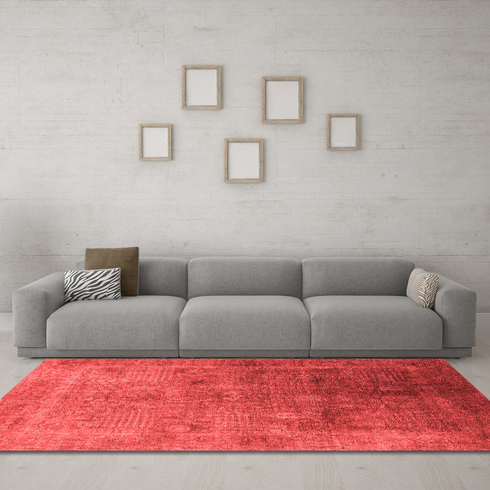 Industrial Red Washable Rugs