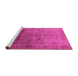 Sideview of Machine Washable Oriental Pink Industrial Rug, wshurb3259pnk
