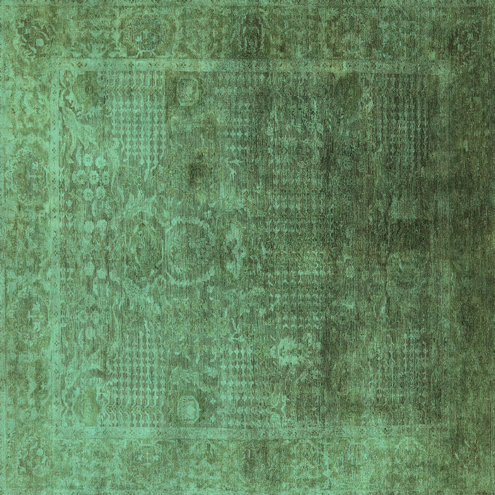 Square Machine Washable Oriental Turquoise Industrial Area Rugs, wshurb3259turq