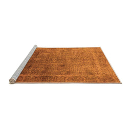Sideview of Machine Washable Oriental Orange Industrial Area Rugs, wshurb3259org