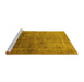 Sideview of Machine Washable Oriental Yellow Industrial Rug, wshurb3259yw