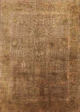 Mid-Century Modern Mahogany Brown Oriental Rug, urb3259