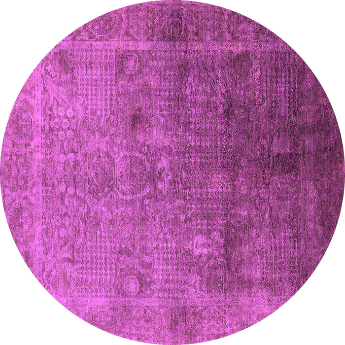 Round Oriental Purple Industrial Rug, urb3259pur