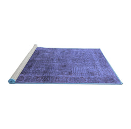 Sideview of Machine Washable Oriental Blue Industrial Rug, wshurb3259blu