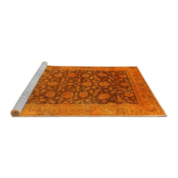 Sideview of Machine Washable Industrial Modern Neon Orange Rug, wshurb3260