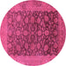 Round Oriental Purple Industrial Rug, urb3260pur