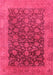 Machine Washable Oriental Pink Industrial Rug, wshurb3260pnk