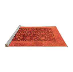 Sideview of Machine Washable Oriental Orange Industrial Area Rugs, wshurb3260org