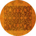 Round Oriental Yellow Industrial Rug, urb3260yw