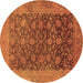 Round Oriental Brown Industrial Rug, urb3260brn