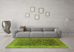 Machine Washable Oriental Green Industrial Area Rugs in a Living Room,, wshurb3260grn