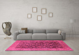 Machine Washable Oriental Purple Industrial Area Rugs in a Living Room, wshurb3260pur