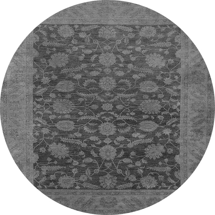 Round Oriental Gray Industrial Rug, urb3260gry