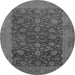 Round Oriental Gray Industrial Rug, urb3260gry