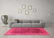 Machine Washable Oriental Pink Industrial Rug in a Living Room, wshurb3260pnk