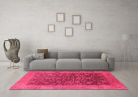 Machine Washable Oriental Pink Industrial Rug, wshurb3260pnk