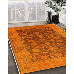 Machine Washable Industrial Modern Neon Orange Rug in a Family Room, wshurb3260