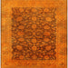 Square Machine Washable Industrial Modern Neon Orange Rug, wshurb3260