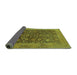 Sideview of Oriental Turquoise Industrial Rug, urb3260turq