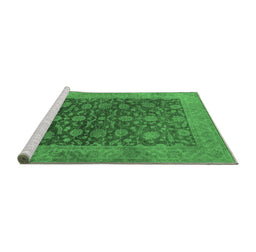 Sideview of Machine Washable Oriental Emerald Green Industrial Area Rugs, wshurb3260emgrn